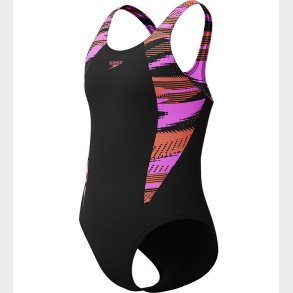 Speedo Badedragt - HyperBoom Splice Muscleback - Sort m. Lilla