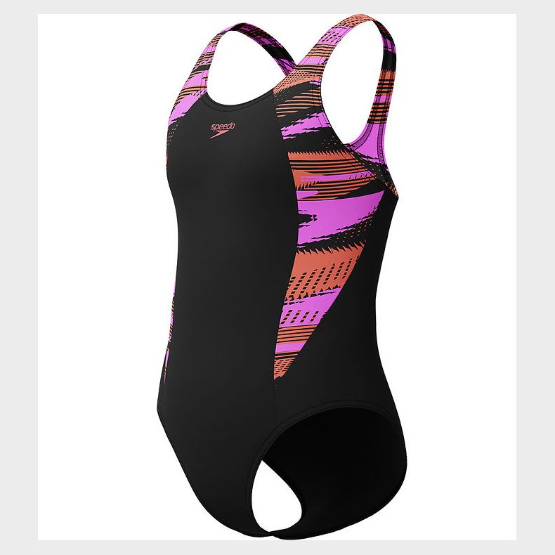 Speedo Badedragt - HyperBoom Splice Muscleback - Sort m. Lilla