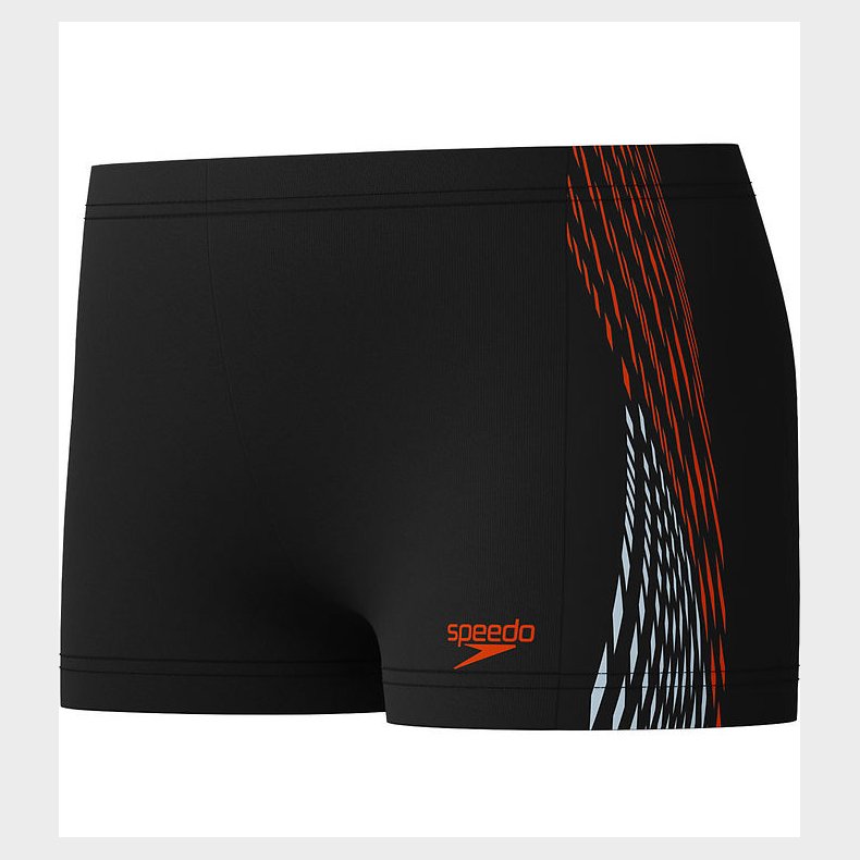 Speedo Badebukser - Plastisol Placement - Sort m. Orange