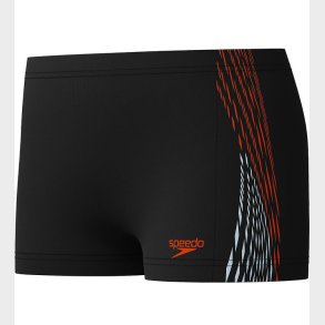 Speedo Badebukser - Plastisol Placement - Sort m. Orange
