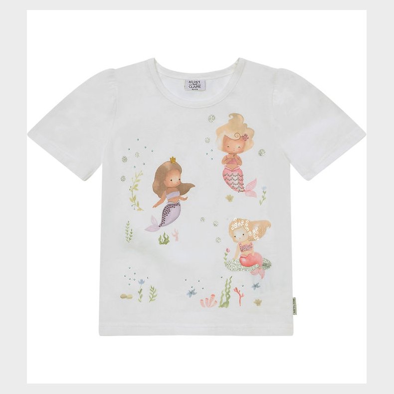 Hust and Claire T-shirt - Alma - White m. Glitter