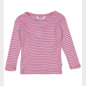 Joha Bluse - Rib - Uld/Silke - Off White/Pink