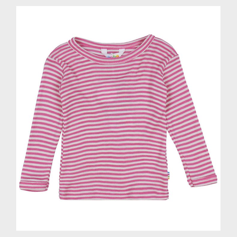 Joha Bluse - Rib - Uld/Silke - Off White/Pink