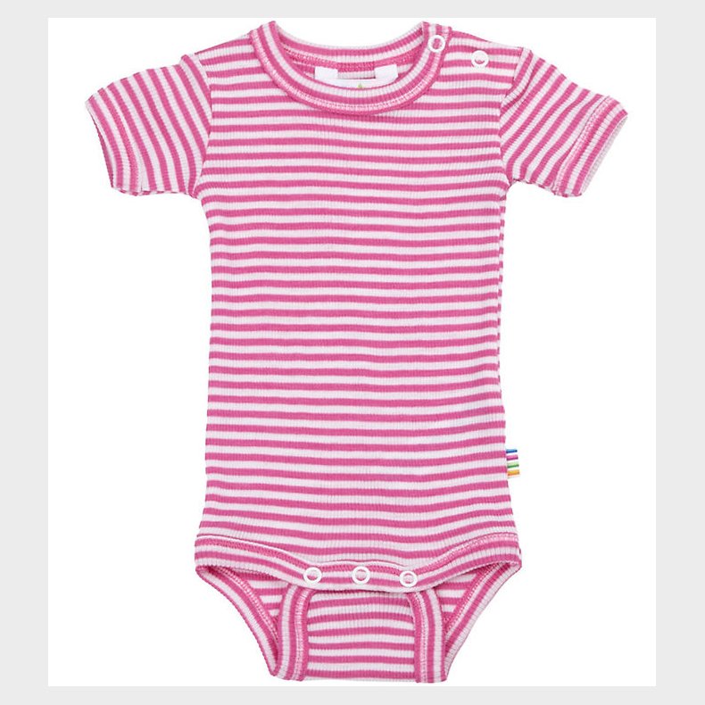 Joha Body k/ - Rib - Uld/Silke - Off White/Pink