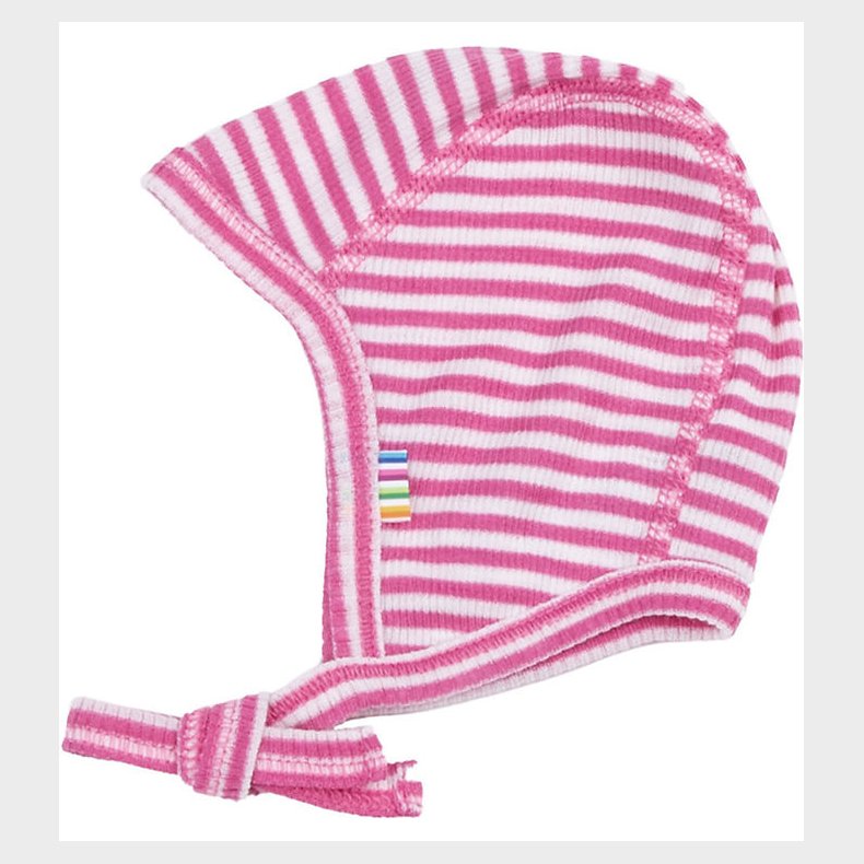 Joha Babyhjelm - Rib - Uld/Silke - Off White/Pink