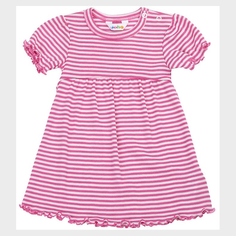 Joha Kjole - Rib - Uld/Silke - Off White/Pink