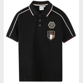 BOSS Polo - Team Boss - Sort m. Rosa