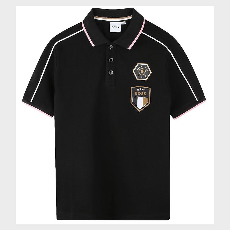 BOSS Polo - Team Boss - Sort m. Rosa