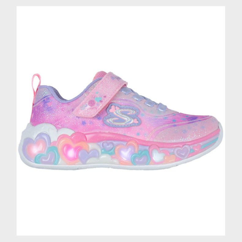 Skechers Sko m. Lys - Eternal Heart Lights - Lys Pink/Multi