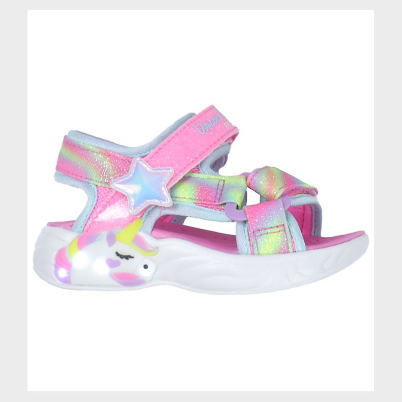 Skechers Sandaler m. Lys - Dreamy Unicorns - Pink/Multi