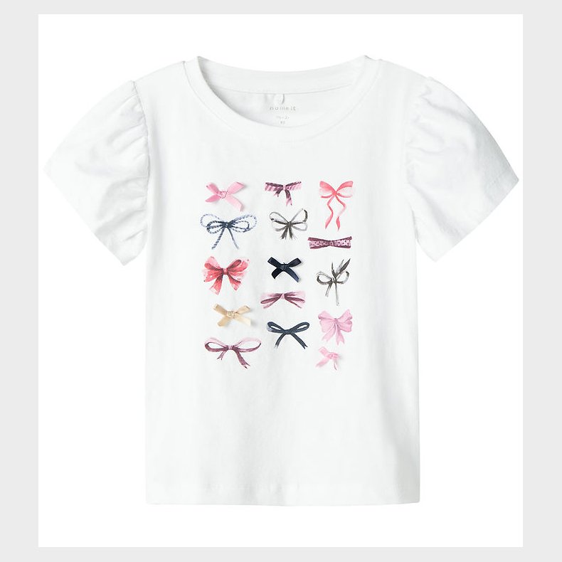 Name It T-shirt - NmfFilly - Bright White m. Sl�jfer