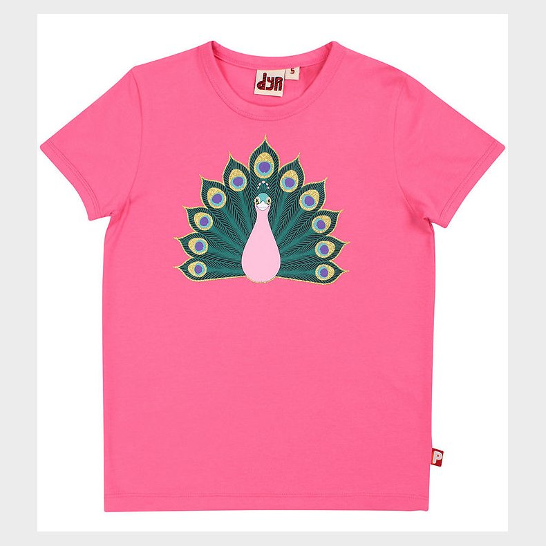 DYR T-shirt - DyrGrowl T - Bright Pink Paafugl