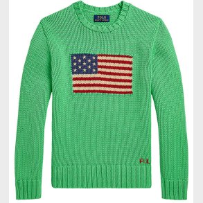 Polo Ralph Lauren Bluse - Strik - Grn m. Flag