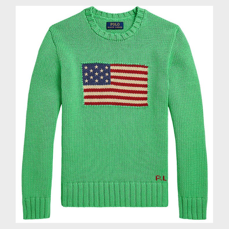 Polo Ralph Lauren Bluse - Strik - Grn m. Flag