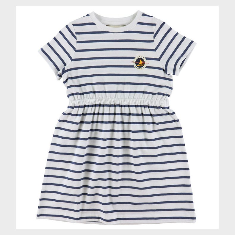 GANT Kjole - Striped - Dusty Navy