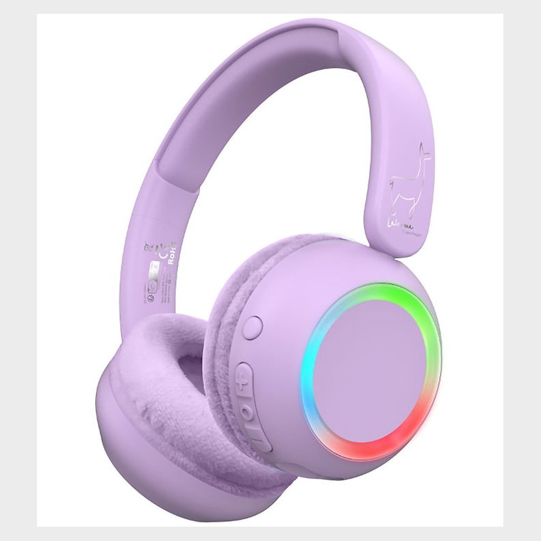 Lalarma H�retelefoner m. Lys - Tr�dl�s - 85db - Lilla