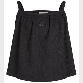 Calvin Klein Top - Rib - Crinkle Strap - Ck Black
