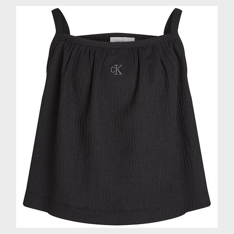 Calvin Klein Top - Rib - Crinkle Strap - Ck Black