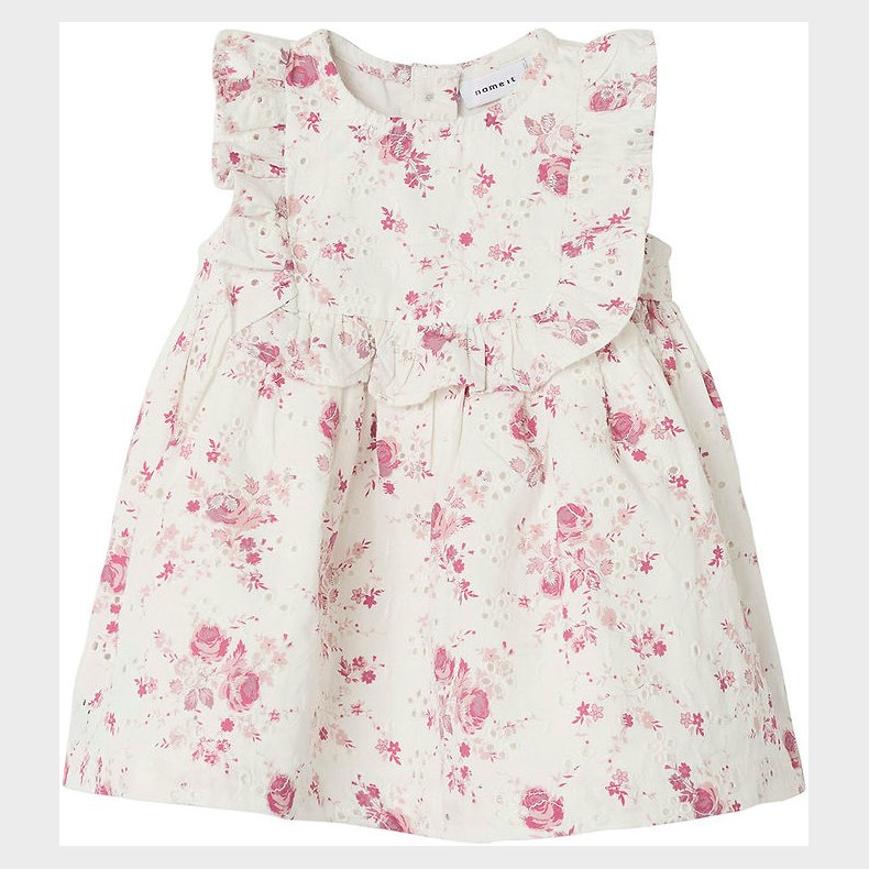 Name It Kjole - NbfFembroder - Cloud Dancer