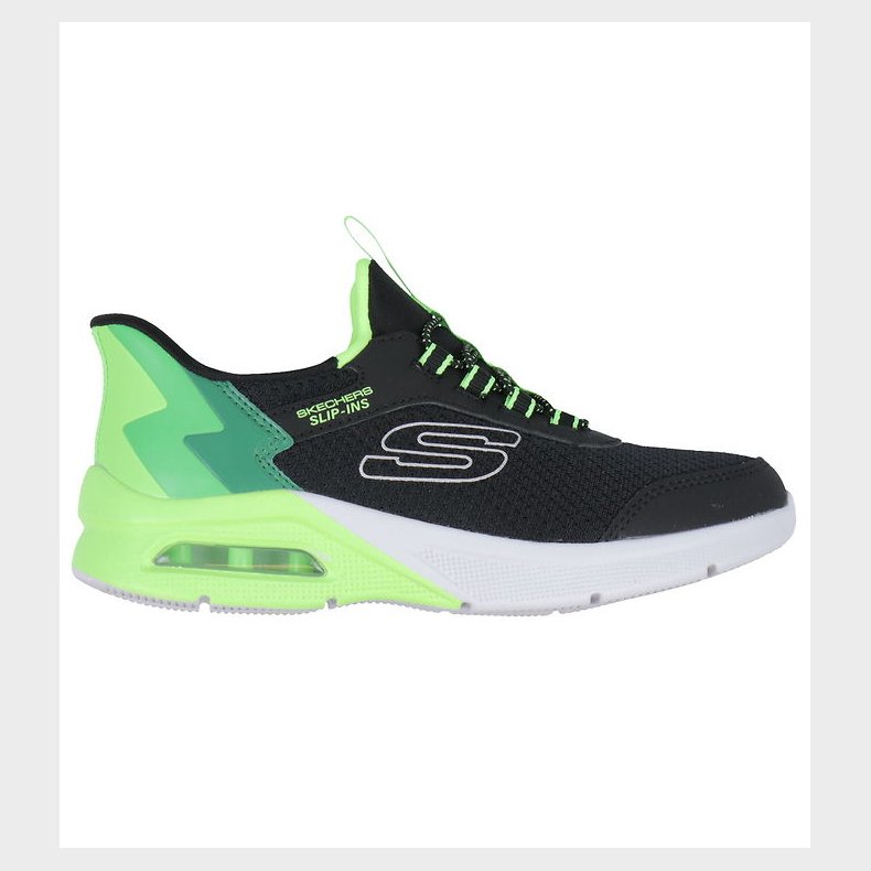 Skechers Sko - Microspec Max Brisk-Stripe - Sort/Lime