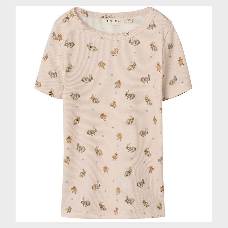 Lil' Atelier T-shirt - Rib - NmfLavo - AOP - Morganite