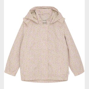 Minymo Regnjakke - PE - Peach Whip m. Blomster