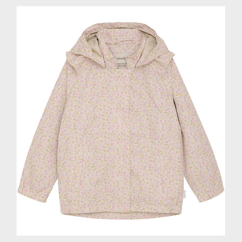 Minymo Regnjakke - PE - Peach Whip m. Blomster