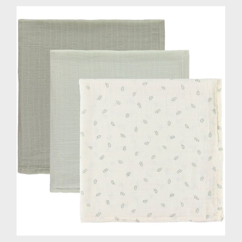 Sebra Stofble - 3-pak - 75x75 cm - Sophora Leaves/Mist Green