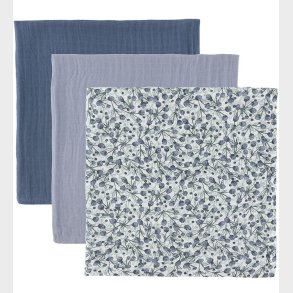 Sebra Stofbleer - 3-pak - 75x75 cm - Blue Olive/Forest lake Blue