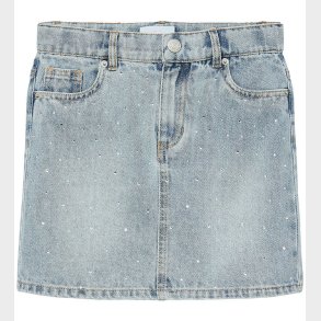 Vero Moda Girl Nederdel - VmBling - Light Blue Denim/Rhinestones