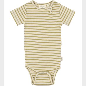 Petit Piao Body k/ - Rib - Modal - Khaki/Dark Off White