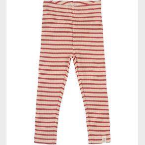 Petit Piao Leggings - Rib - Modal - Light Berry/Dark Off White