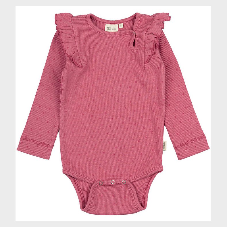 Petit Piao Body l/ - Rib - Modal - Frill - Light Berry