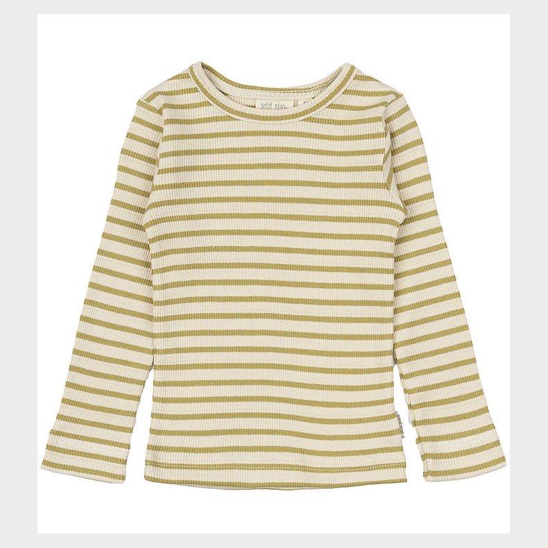 Petit Piao Bluse - Rib - Modal - Khaki/Dark Off White