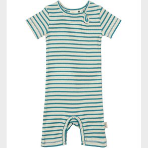Petit Piao Sommerdragt - Rib - Modal - Turquise/Dark Off White