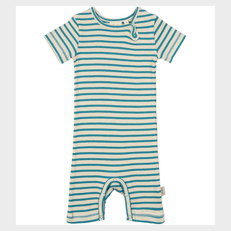 Petit Piao Sommerdragt - Rib - Modal - Turquise/Dark Off White