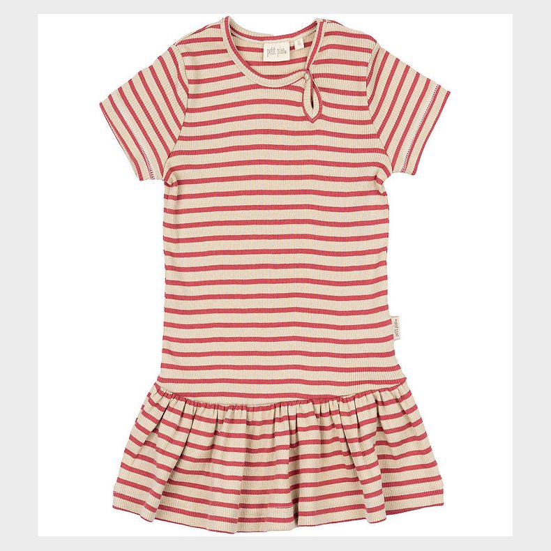 Petit Piao Kjole - Rib - Modal - Light Berry/Dark Off White