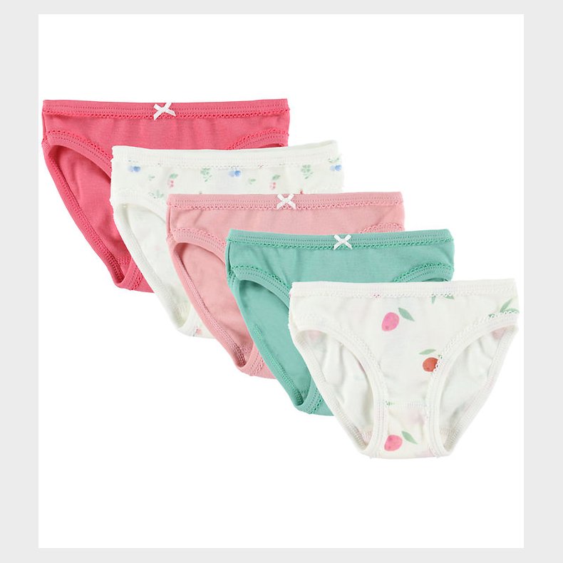 Petit Bateau Trusser - 5-pak - Rosa/Hvid/Grn