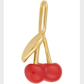 Design Letters Vedhng - Darling Enamel - Kirsebr - 18k Guldbel