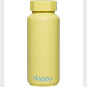 Design Letters Termoflaske - 500 ml - Happy - Gul