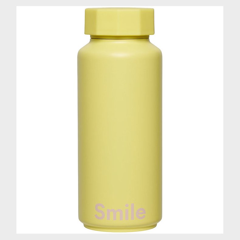 Design Letters Termoflaske - 500 ml - Smile - Gul