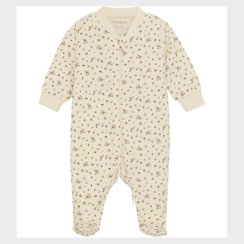 Fixoni Natdragt m/f - Shadow Gray m. Blomster