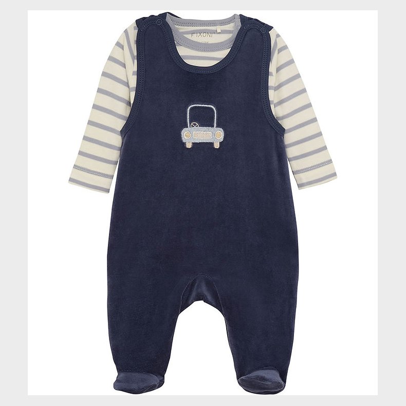 Fixoni Sparkedragt m. Body l/ - Velour - Indigo Blue