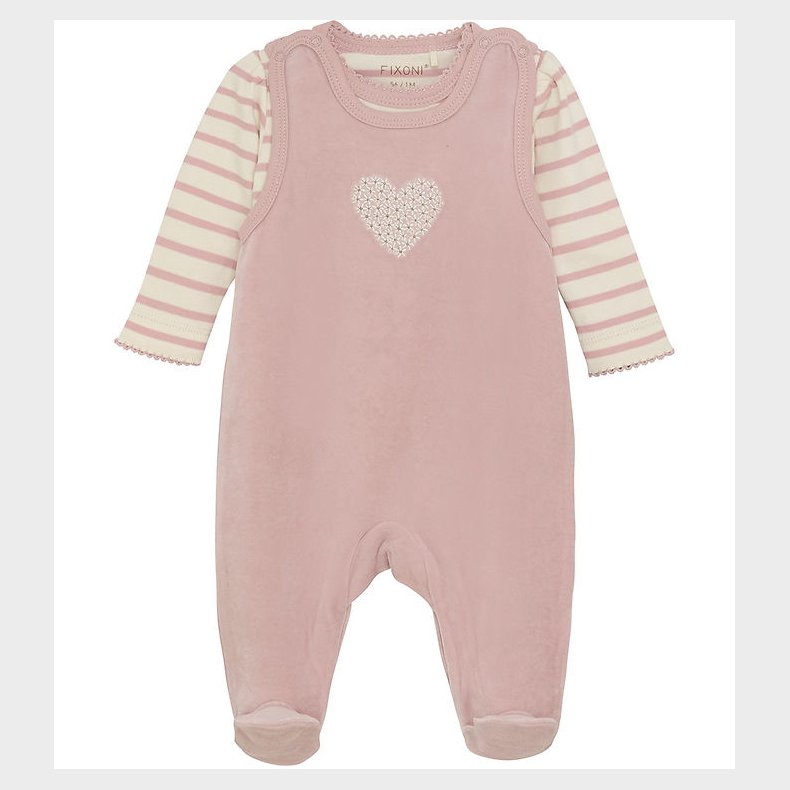 Fixoni Sparkedragt m. Body l/ - Velour - Shadow Gray