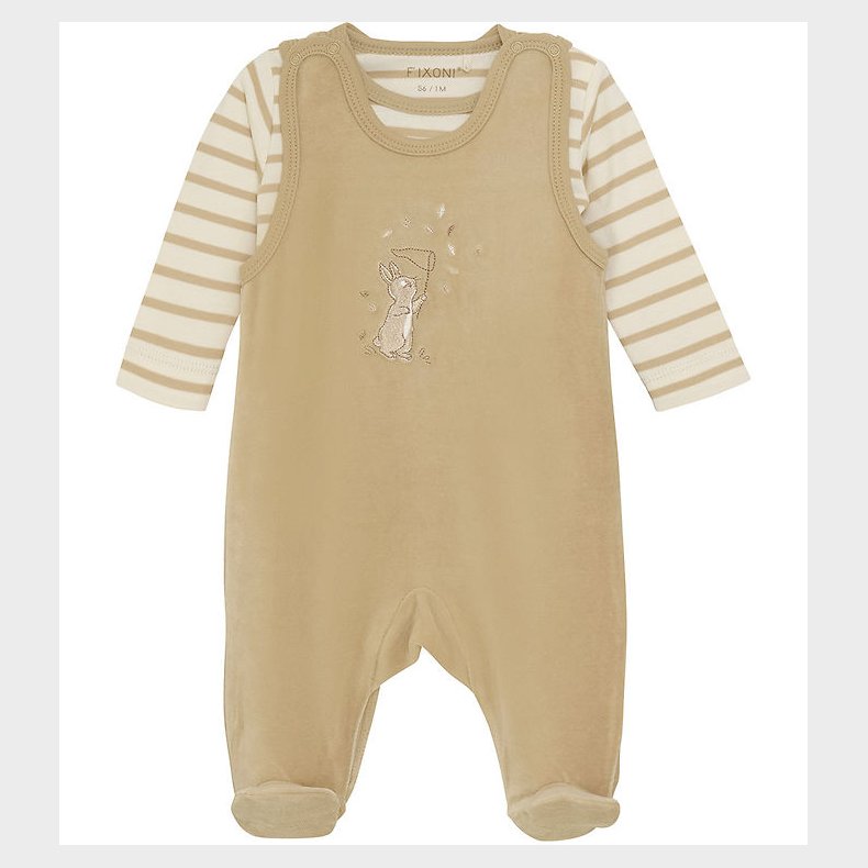 Fixoni Sparkedragt m. Body l/� - Velour - Sesame
