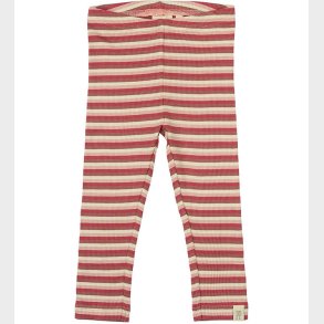 Petit Piao Leggings - Rib - Modal - Light Berry Multi Stripe