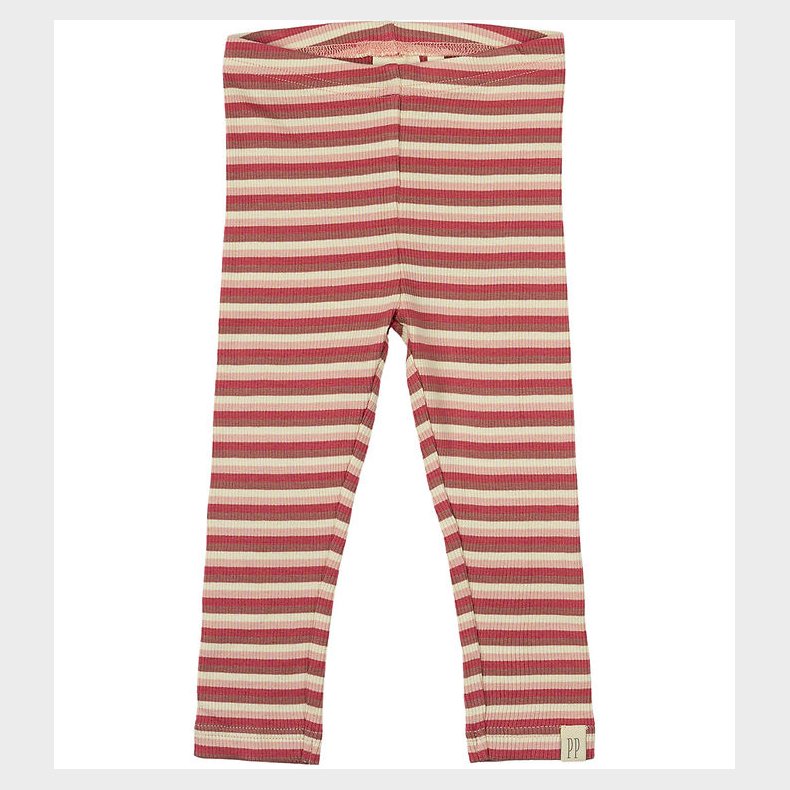 Petit Piao Leggings - Rib - Modal - Light Berry Multi Stripe