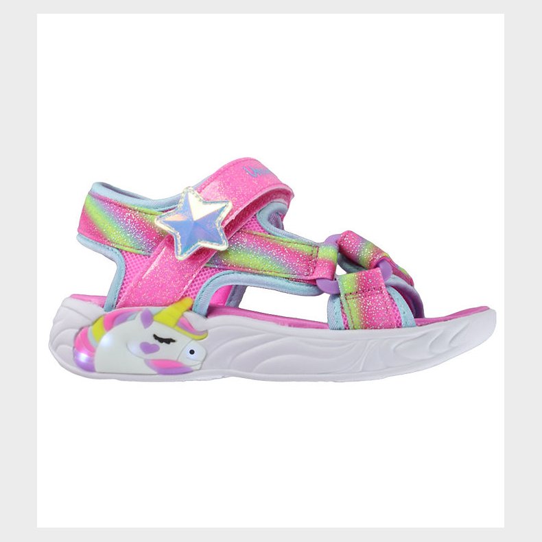 Skechers Sandaler m. Lys - Unicorn Dreams - Pink/Multi