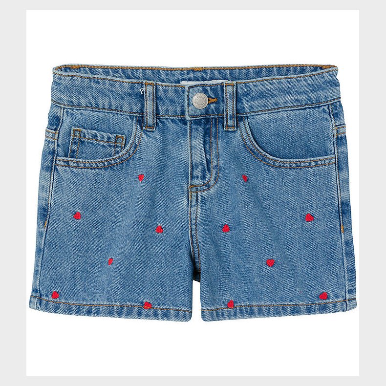 Name It Shorts - NkfBella - Noos - Medium Blue Denim/HEART EMBRO