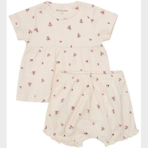 Minymo Shortss�t - Shorts/T-shirt - Rib - White Swan